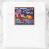 Diving Girl Äpfel Quadratischer Aufkleber (Tasche)