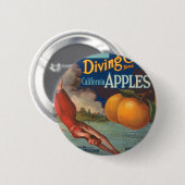 Diving Girl California Button (Vorne & Hinten)
