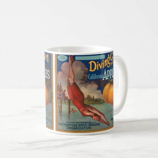 Diving Girl California Kaffeetasse (VorderseiteRechts)