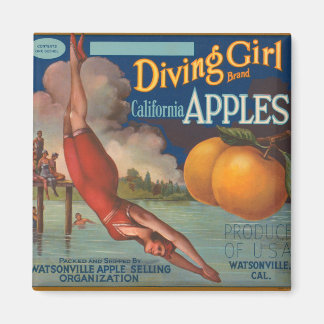 Diving Girl California Magnet
