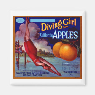 Diving Girl California Magnet