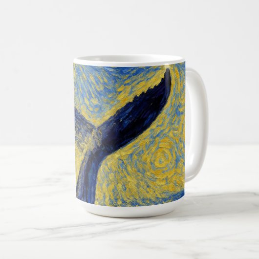 Diving Humpback van Gogh style mugs Kaffeetasse (VorderseiteRechts)