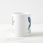 Diving Kingfisher Vibrant Wildlife Art Kaffeetasse (Mittel)
