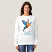 Diving Kingfisher Vibrant Wildlife Art Sweatshirt (Vorne ganz)