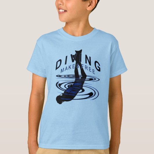Diving Makes Free - Taucher Logo T-Shirt (Vorderseite)
