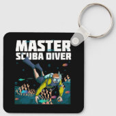 Diving Master Scuba Diver Down Dive Adventure Ocea Schlüsselanhänger (Rückseite)