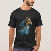 Diving Sheltie and Swimming Water Shetland Sheepdo T-Shirt (Vorderseite)