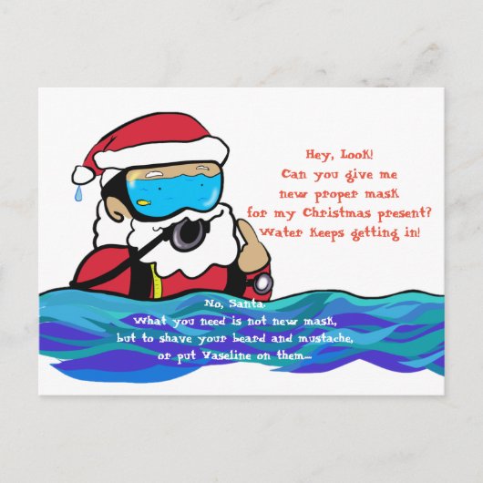 Diving Weihnachtsmann ポ ト ド Postkarte (Vorderseite)