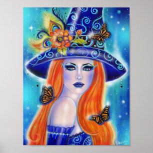 Divinia Colorful Halloween Hexe von Renee Lavoie Poster