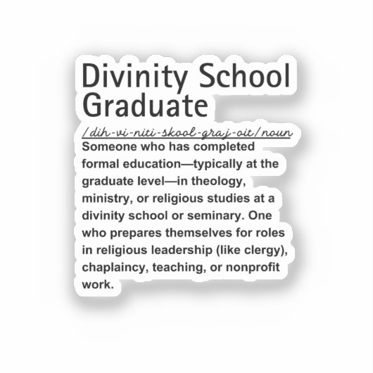 Divinity School Aufkleber (Vorderseite)