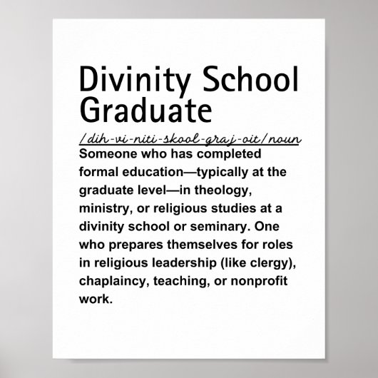 Divinity School Poster (Vorne)