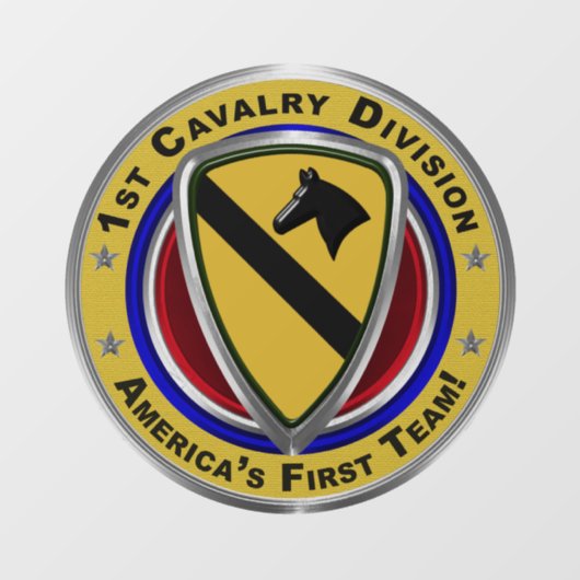 Division Cavalry Fensteraufkleber (Blatt)