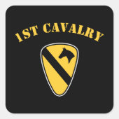 Division Cavalry Quadratischer Aufkleber (Vorderseite)