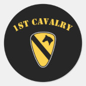 Division Cavalry Runder Aufkleber (Vorderseite)