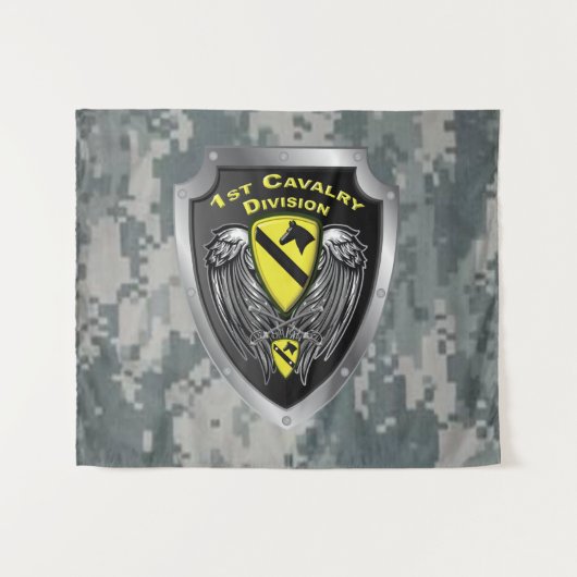 Division Mighty 1st Wandteppich (Vorderseite (Horizontal))