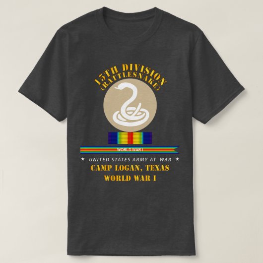 Division Rattlesnake Camp Logan Tx WWI T-Shirt (Design vorne)