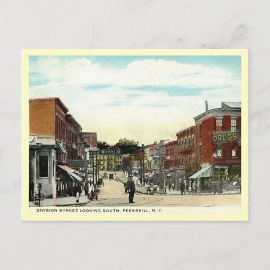 Division St., Peekskill, New York Vintag Postkarte (Vorderseite)