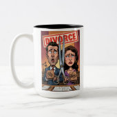 Divorce Announcement on Mug Zweifarbige Tasse (Links)