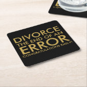 Divorce Celebration Coaster | End of an Error Rechteckiger Pappuntersetzer (angewinkelt)