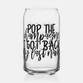 Divorce Party | Black and Gold Pop the Champagne Dosenglas (Rückseite)