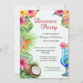 Divorce Tropical Summer Dine & Cocktail Party  Einladung (Vorderseite)