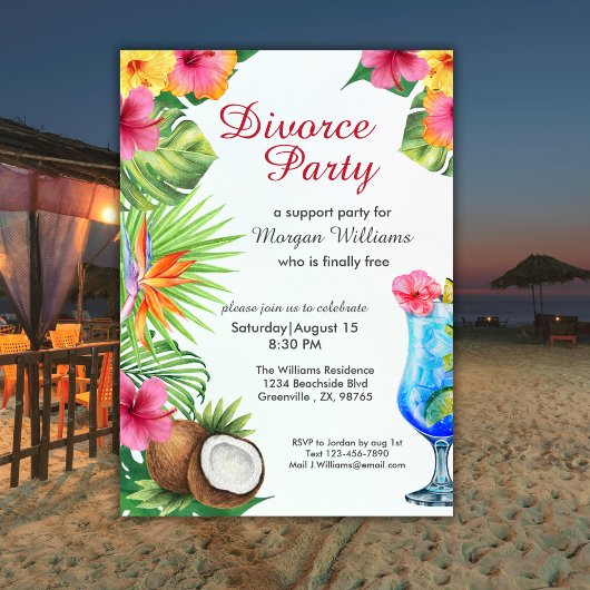Divorce Tropical Summer Dine & Cocktail Party  Einladung