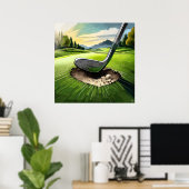 Divot King - Golf Art Print Poster (Heimbüro)