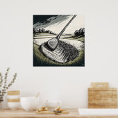 Divot King - Golf Art Print Poster (Küche)