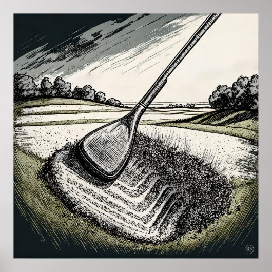 Divot King - Golf Art Print Poster (Vorne)