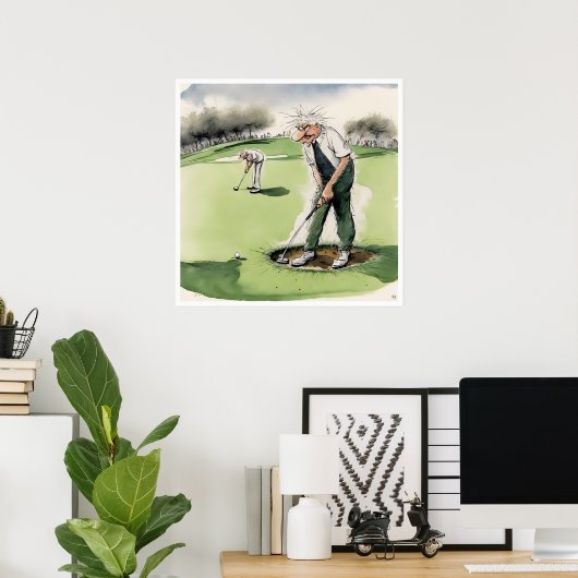 Divot Trouble - Golf Print Poster (Heimbüro)