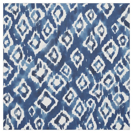 DIVVVV UP DIAMONDS Geo Indigo Boho Ikat Stoff (Muster)