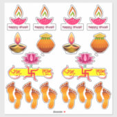 Diwali-Aufkleber-Combo-Set Aufkleber (Blatt)