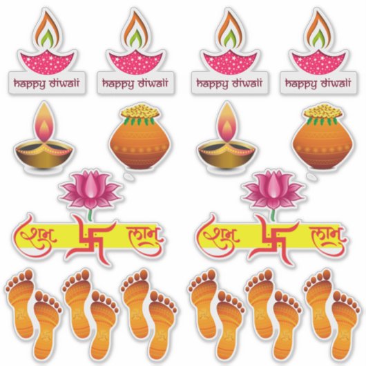 Diwali-Aufkleber-Combo-Set Aufkleber (Vorderseite)