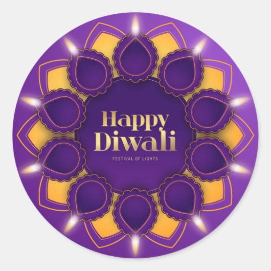 Diwali-Aufkleber Runder Aufkleber (Vorderseite)