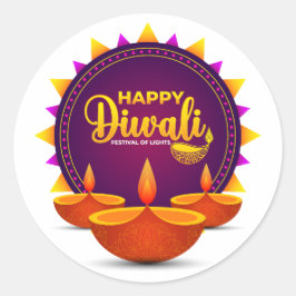 Diwali-Aufkleber Runder Aufkleber