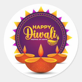 Diwali-Aufkleber Runder Aufkleber