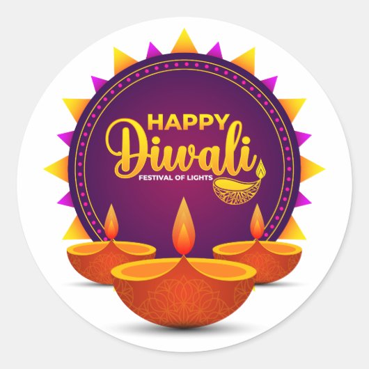 Diwali-Aufkleber Runder Aufkleber (Vorderseite)