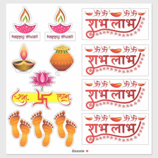 Diwali Aufkleber Set (Blatt)