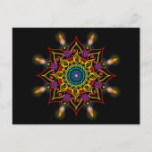 Diwali Blume Rangoli mit Öllampen Postkarte (Vorderseite)