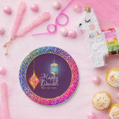 Diwali Bollywood Lanterns Glitzern Personalisiert Pappteller (Party)