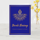 Diwali Card in Gold Mandala Diya - Benutzerdefinie Karte (Gelbe Blume)