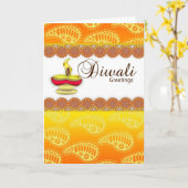 Diwali Card Karte (Gelbe Blume)