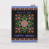 Diwali Card über das Miles Rangoli Muster Schwarz Karte (Vorderseite)