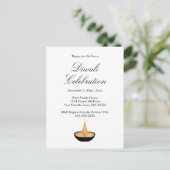 Diwali Celebration Diya Einladung Postkarte (Stehend Vorderseite)