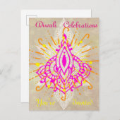 Diwali Celebration Einladung Postkarte (Vorne/Hinten)