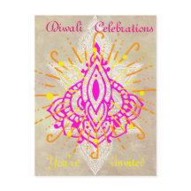 Diwali Celebrations Postcard Einladung
