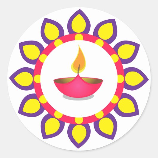 Diwali Classic Round Sticker Enevelope Siegel (Vorderseite)