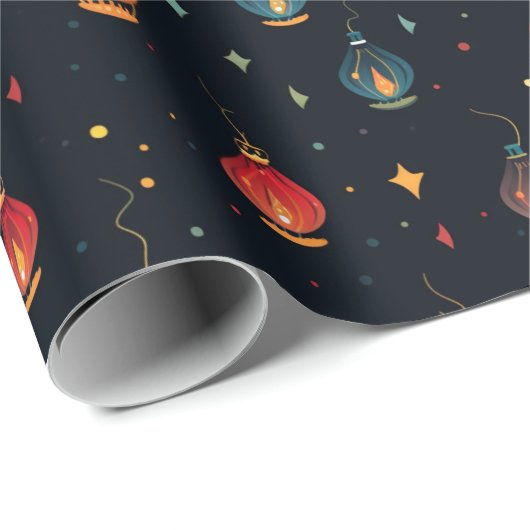Diwali Colorful Lanterns Geschenkpapier (Rolleneckpunkt)