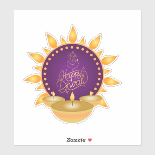 Diwali Custom-Cut Vinyl Sticker (Blatt)