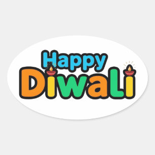 Diwali – Das farbenfrohe Festival des Lichts und d Ovaler Aufkleber